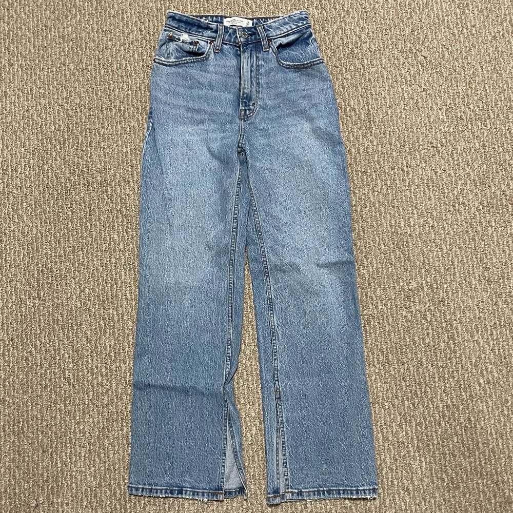 Abercrombie Split Hem High Rise 90s Relaxed Jeans 24/00 S 29"